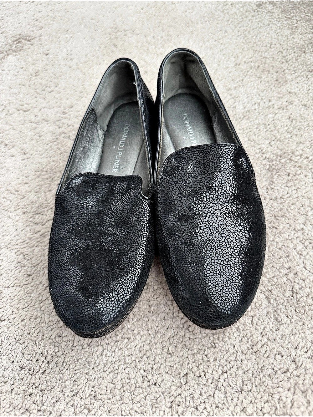 Donald J Pliner Black Leather Loafers US 6 M